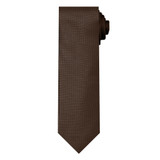 Woven Mini Squares Tie - Dark Brown