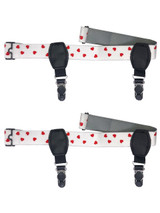 Men's Happy Valentine's Day White Sock Garters with Red Hearts - Calf