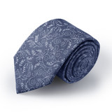 Floral Slim Tie - Slate Blue