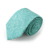 Turquoise Floral Cotton Neck Tie