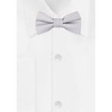 Kid's Woven Mini Squares Banded Bow Tie - Silver