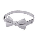 Kid's Woven Mini Squares Banded Bow Tie - Silver