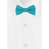 Kid's Woven Mini Squares Banded Bow Tie - Teal