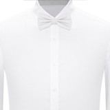 Banded Mini Squares Bow Tie - White