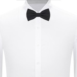 Banded Mini Squares Bow Tie - Black