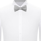 Woven Mini Squares Self-Tie Bow Tie - Silver