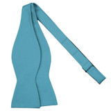 Woven Mini Squares Self-Tie Bow Tie - Turquoise