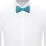 Woven Mini Squares Self-Tie Bow Tie - Turquoise