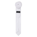 Woven Mini Squares Ultra Skinny Tie - White