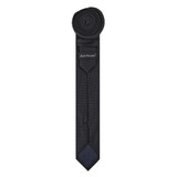 Woven Mini Squares Ultra Skinny Tie - Black