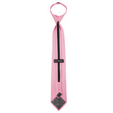 Men's Woven Subtle Mini Squares Pre-Tied Zipper Neck Tie - Pink