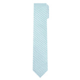 Kid's Seersucker Striped Tie - Turquoise