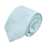 Kid's Seersucker Striped Tie - Turquoise