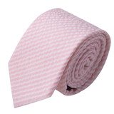 Kid's Seersucker Striped Tie - Pink