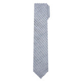 Kid's Seersucker Striped Tie - Navy Blue
