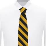 Woven Narrow-Striped Slim Tie - Gold Black
