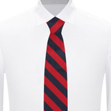 Woven Narrow-Striped Slim Tie - Red Black