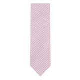 Seersucker Striped Slim Tie - Pink