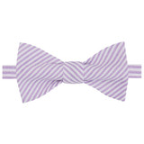 Seersucker Striped Self-Tie Bow Tie - Lavender