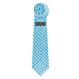 Kid's Gingham Tie - Turquoise