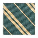 Woven Double Gold Stripe Slim Tie - Hunter