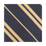 Banded Double Gold Stripe Bow Tie - Navy