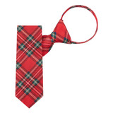 Kid's Royal Stewart Plaid 14 inch Zipper Tie