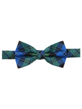Men's Royal Tartans Plaid Black Watch Adjustable Pre-Tied Banded Bow Tie - Blue Green