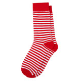 Men's Red and White Stripe Candy Cane Socks