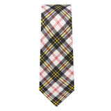 Men's Royal Tartans Plaid MacPherson Slim Neck Tie - Black White