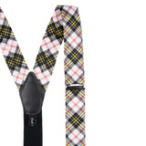 Men's Royal Tartans Plaid MacPherson Y-Back Suspenders - Black White