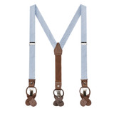 Kid's Seersucker Striped Suspenders - Baby Blue