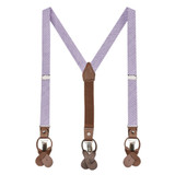 Kid's Seersucker Striped Suspenders - Lavender