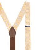 Seersucker Striped Suspenders - Peach