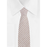 Kid's Seersucker 11 inch Clip-On Tie - Beige