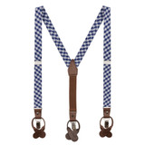 Kid's Gingham Suspenders - Royal Blue