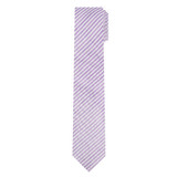 Men's Seersucker Striped Pattern Slim Neck Tie - Lavender