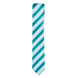 Solid Tonal Stripe Slim Tie - Turquoise
