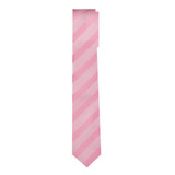 Solid Tonal Stripe Slim Tie - Pink