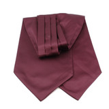 Men's Solid Color Cravat Ascot Neck Tie - Wine