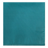 Woven Mini Squares Pocket Square - Teal Green