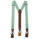 Men's Floral Cotton Suspenders - Dusty Sage