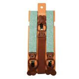 Men's Floral Cotton Suspenders - Dusty Sage