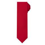 Woven Mini Squares Slim Tie - Red