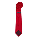 Woven Mini Squares Slim Tie - Red