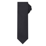 Woven Mini Squares Slim Tie - Black