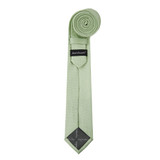 Woven Mini Squares Slim Tie - Sage Green