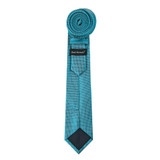 Men's Woven Subtle Mini Squares Slim Neck Tie - Teal Green