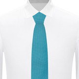 Men's Woven Subtle Mini Squares Slim Neck Tie - Teal Green