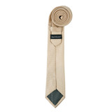 Woven Mini Squares Slim Tie - Tan